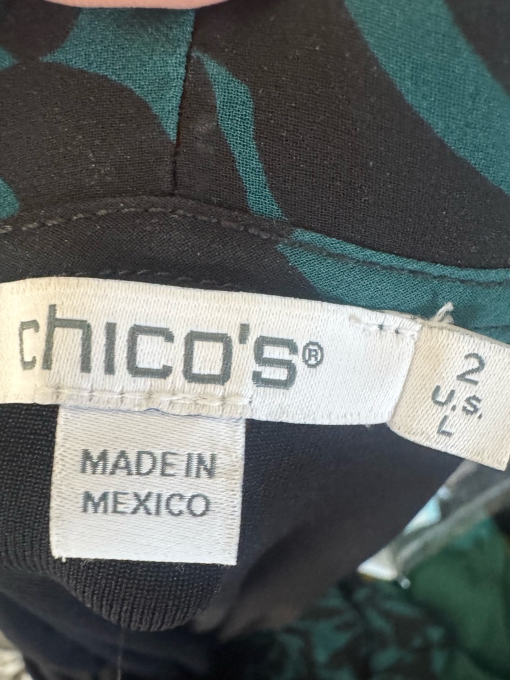 Chico's Open Front Damask Print Cardigan Size 2 or Large - Picture 4 of 5